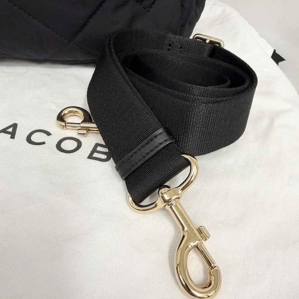 Marc Jacobs Nylon Quilted Tote Bag Cross Body or Shoulder Bag Purse Black